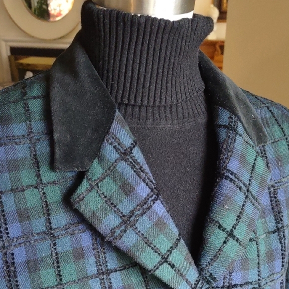 Pendleton Tartan Blazer - Black, Green, and Blue - Picture 2 of 8